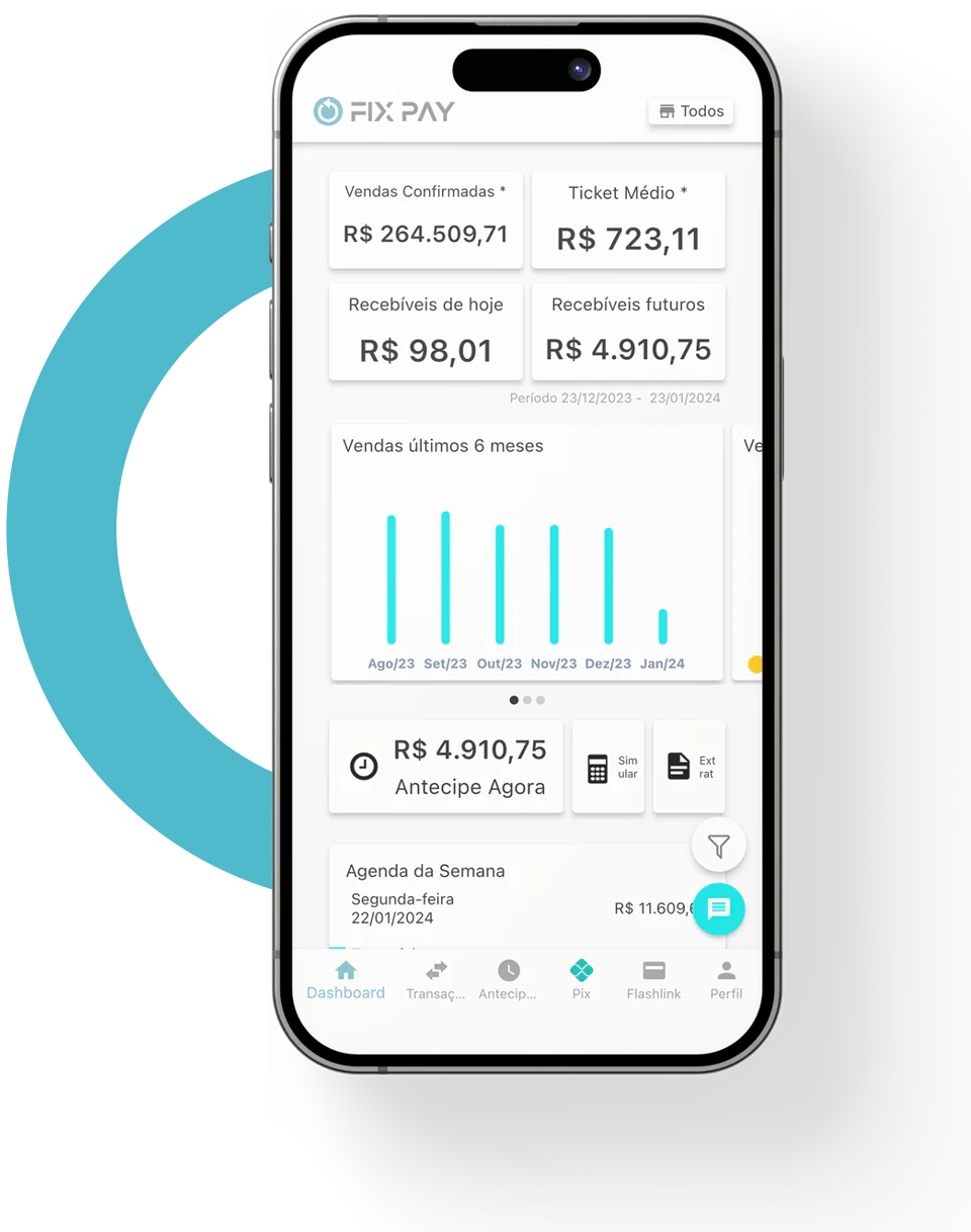 Aplicativo Fix Pay com vendas e recebíveis